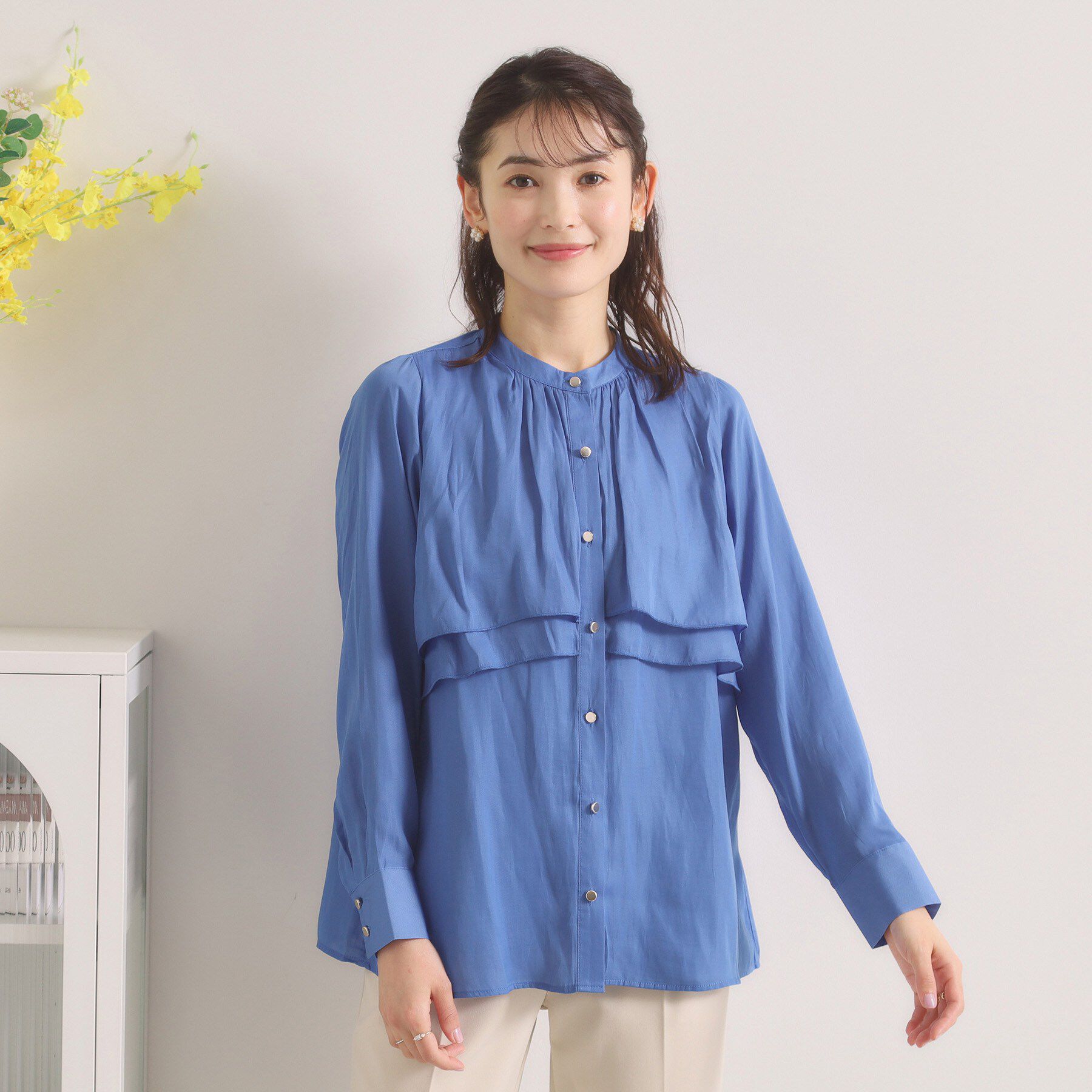 ITS&rsquo;DEMO「【手洗い可】サテンティアードブラウス」|シャツ・ブラウス|