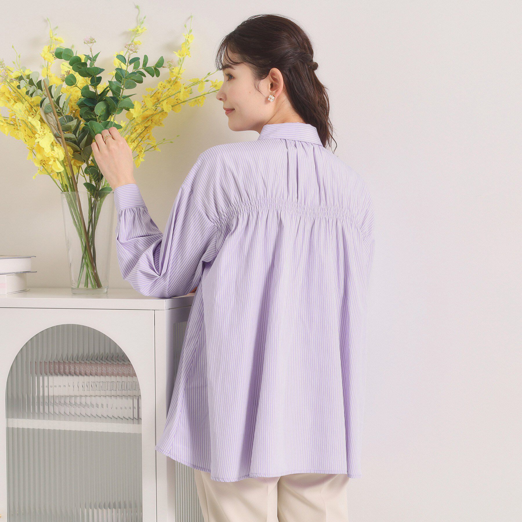 ITS&rsquo;DEMO「【手洗い可】バックギャザーブラウス」|シャツ・ブラウス|ラベンダー(380)