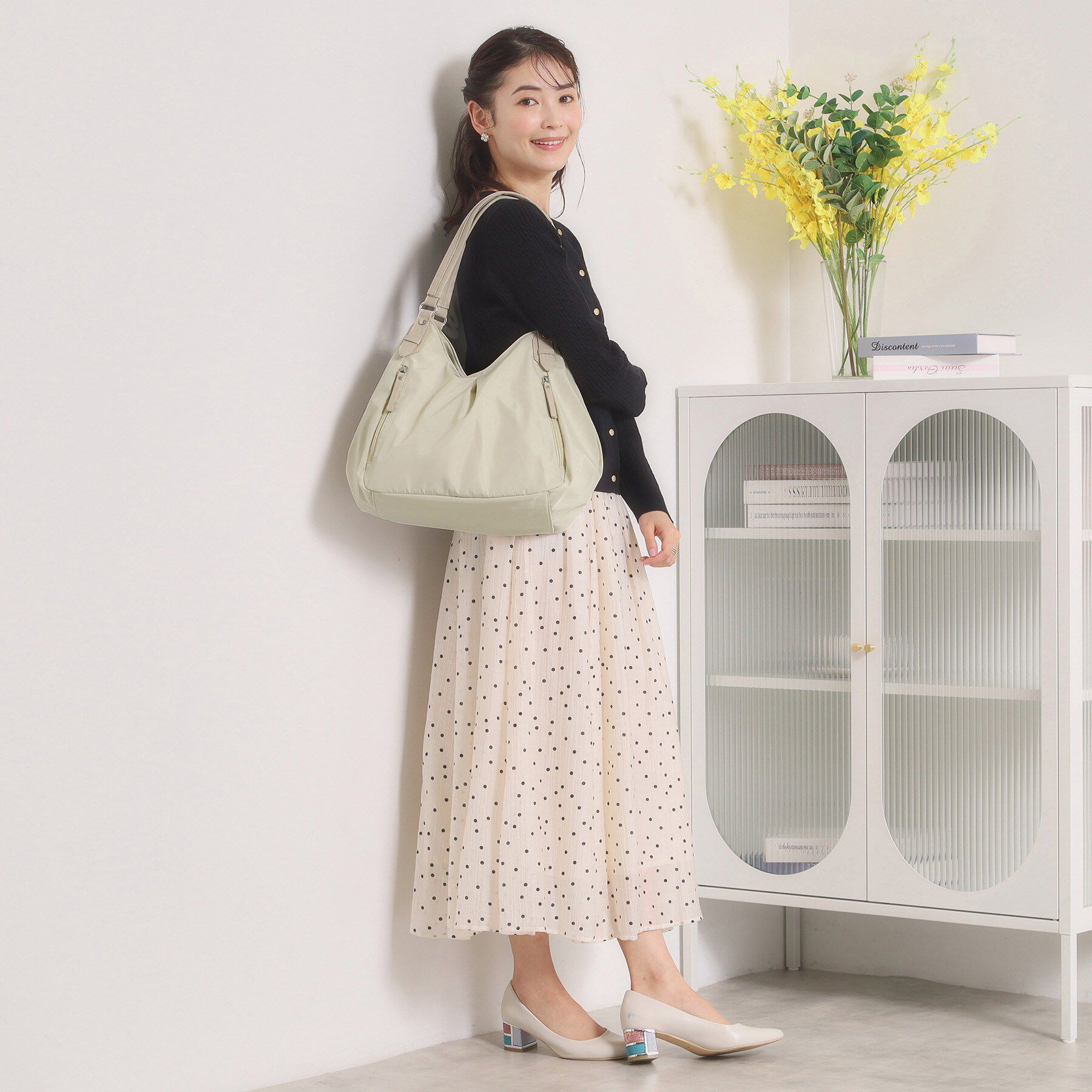 ITS&rsquo;DEMO「【7ポケット】合皮コンビ三層トート」|トートバッグ|