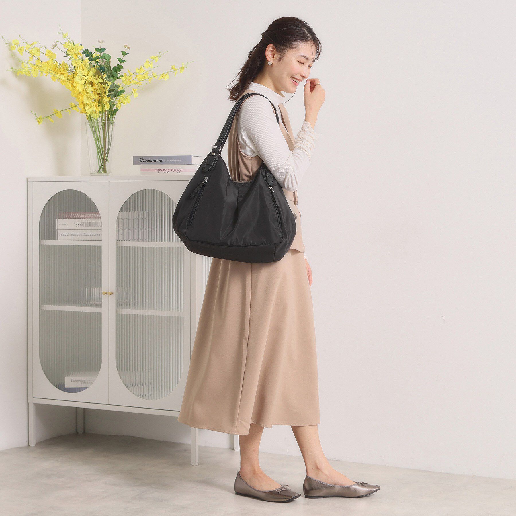 ITS&rsquo;DEMO「【7ポケット】合皮コンビ三層トート」|トートバッグ|