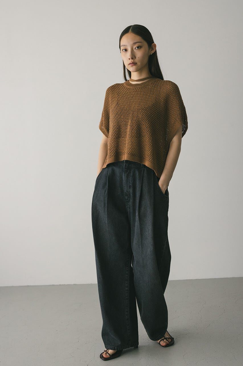 STYLEMIXER「タックワイドルーズデニム」|デニム|