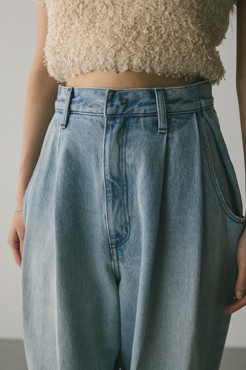 STYLEMIXER「タックワイドルーズデニム」|デニム|