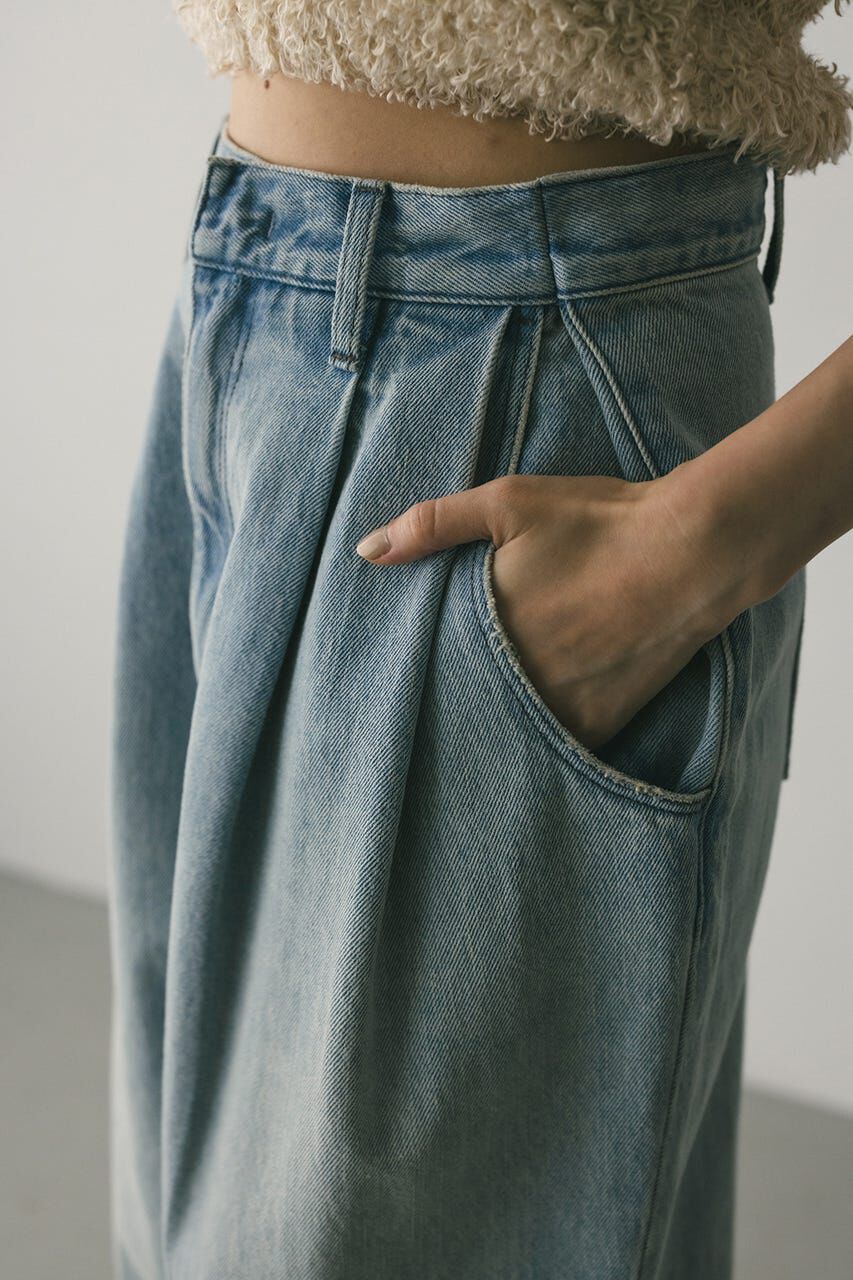 STYLEMIXER「タックワイドルーズデニム」|デニム|