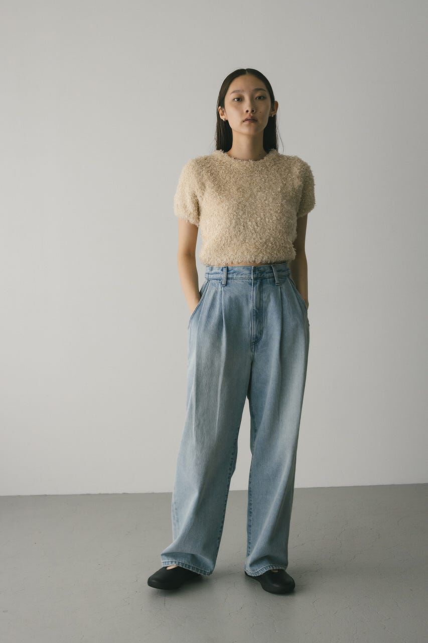 STYLEMIXER「タックワイドルーズデニム」|デニム|