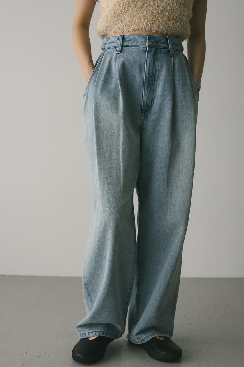 STYLEMIXER「タックワイドルーズデニム」|デニム|