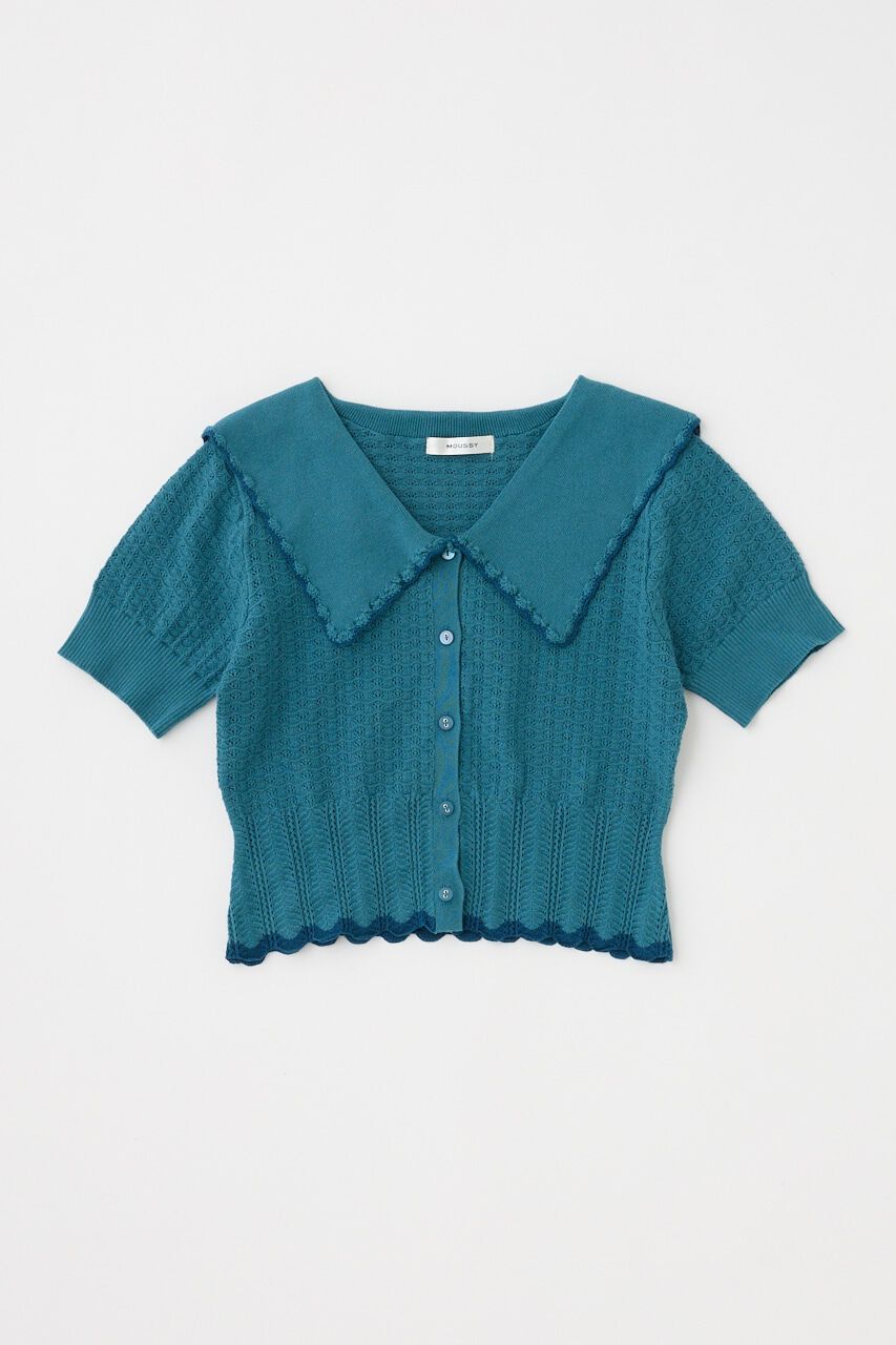 MOUSSY「KNIT LACEWORK COLLAR カーディガン」|ニット・セーター|