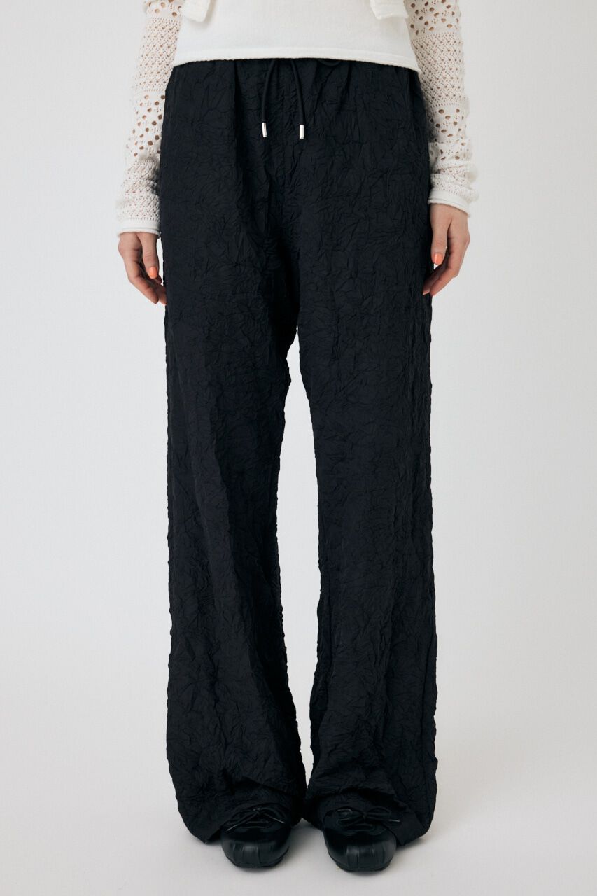 MOUSSY「CRINKLED サテンパンツ」|その他|BLK