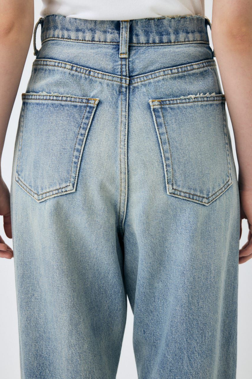 MOUSSY「HW DAMAGE LOOSE STRAIGHT」|デニム|