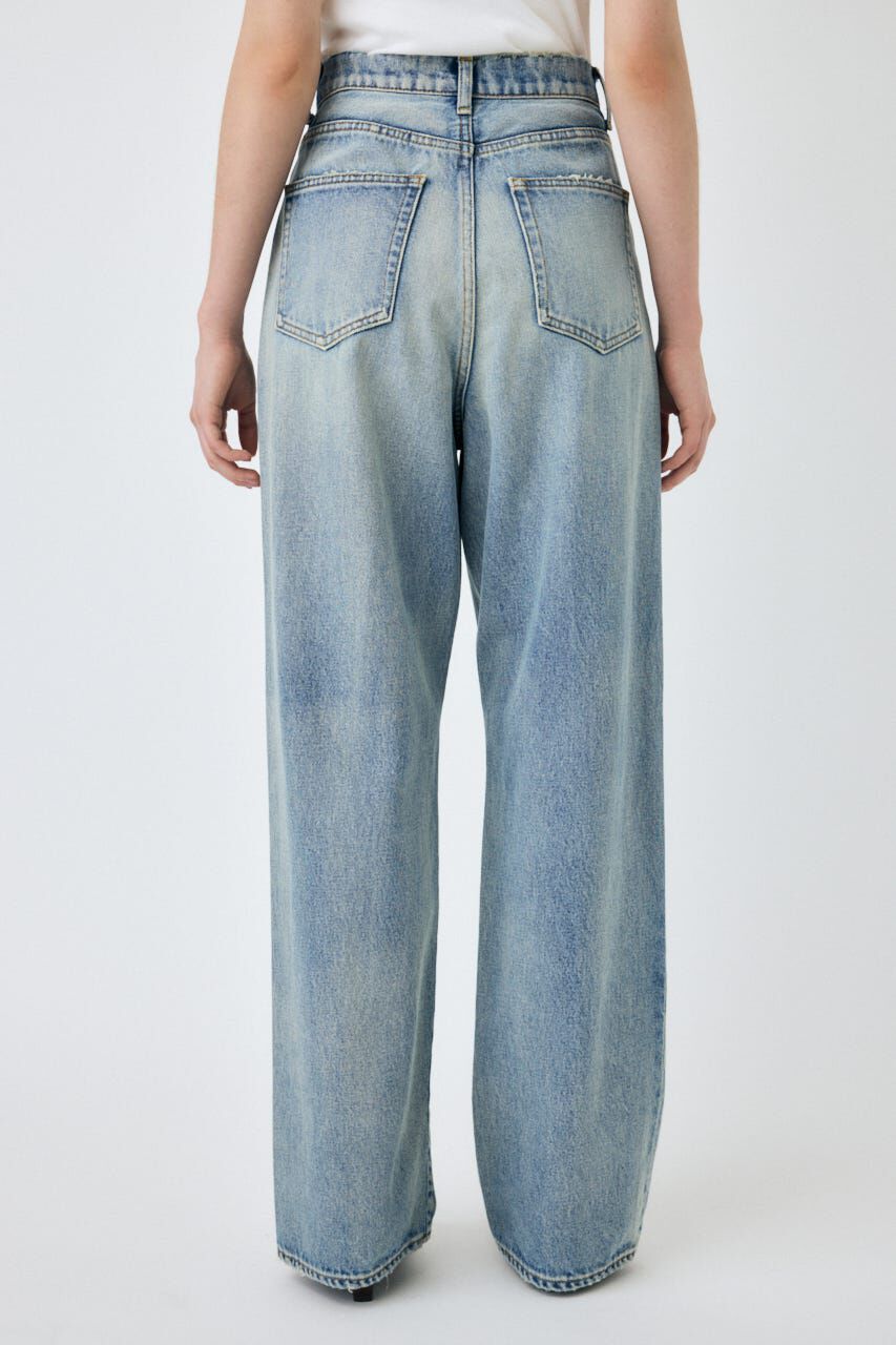 MOUSSY「HW DAMAGE LOOSE STRAIGHT」|デニム|