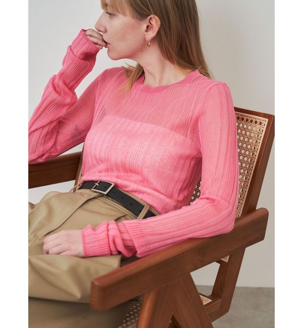 ELENDEEK「SHEER RIB KT」|ニット・セーター|ピンク