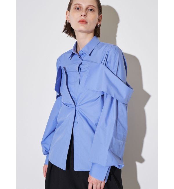 ELENDEEK「LAYERED OFF SHOULDER SH」|シャツ・ブラウス|ブルー