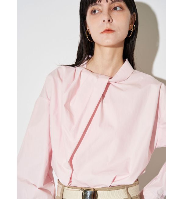 ELENDEEK「TWIST GATHER BL」|シャツ・ブラウス|ピンク