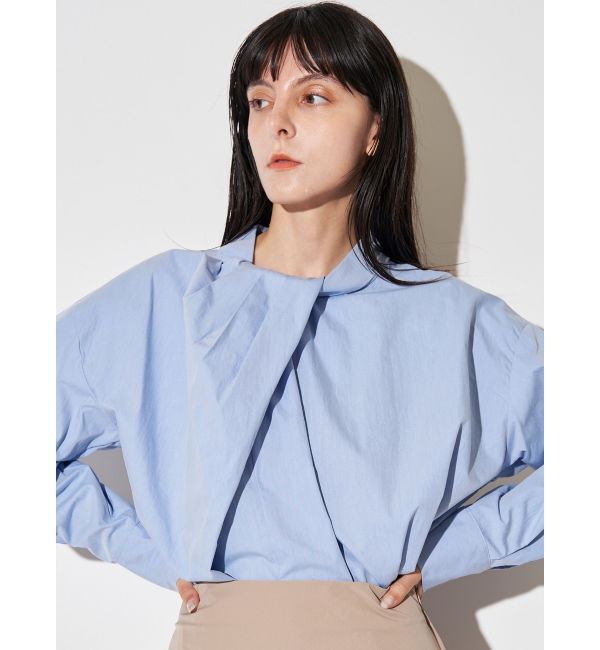 ELENDEEK「TWIST GATHER BL」|シャツ・ブラウス|ブルー