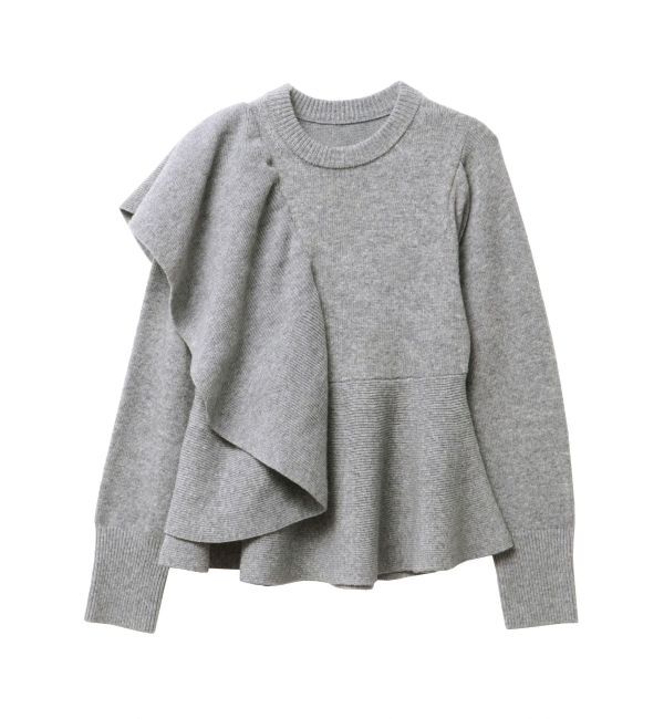 ELENDEEK「SHOULDER FRILL PEPLUM KT」|ニット・セーター|