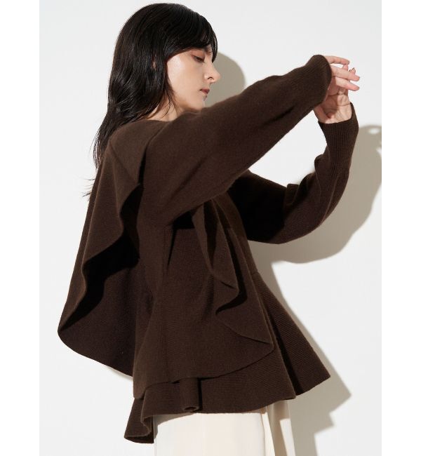 ELENDEEK「SHOULDER FRILL PEPLUM KT」|ニット・セーター|