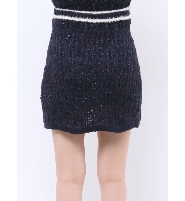 RESEXXY「バイカラーツイードニットミニスカート【セットアップ着用可能】」|スカート|