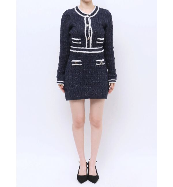 RESEXXY「バイカラーツイードニットミニスカート【セットアップ着用可能】」|スカート|