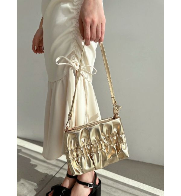 RESEXXY「メタリックギャザーバッグ」|ハンドバッグ|
