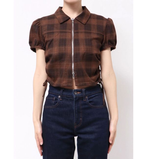 EMODA「ストリングリボンジップシャツトップ」|Tシャツ・カットソー|