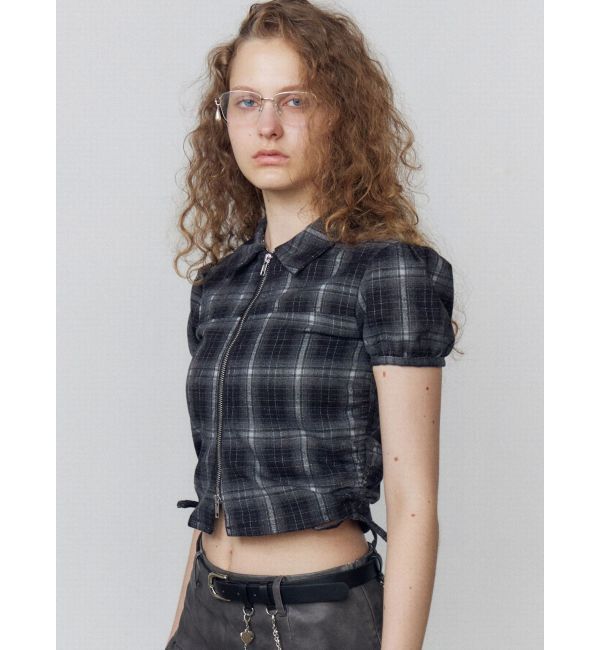 EMODA「ストリングリボンジップシャツトップ」|Tシャツ・カットソー|