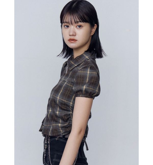 EMODA「ストリングリボンジップシャツトップ」|Tシャツ・カットソー|