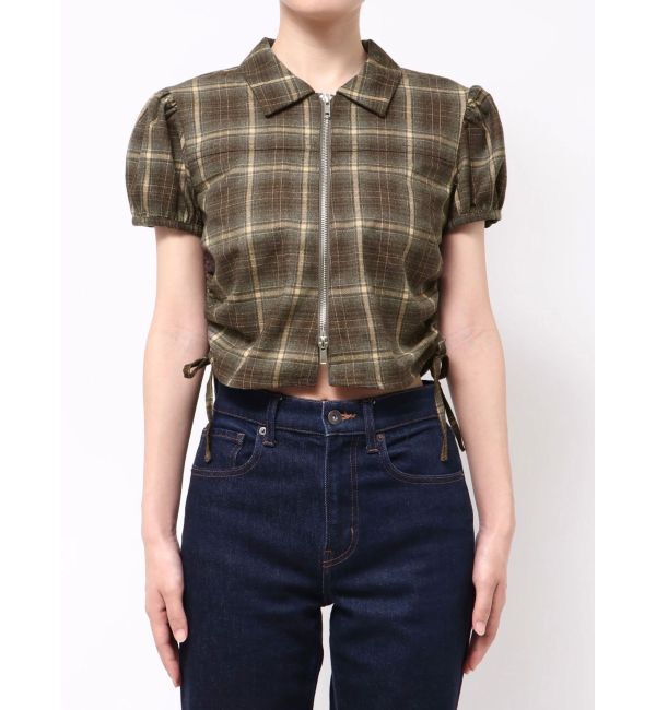 EMODA「ストリングリボンジップシャツトップ」|Tシャツ・カットソー|