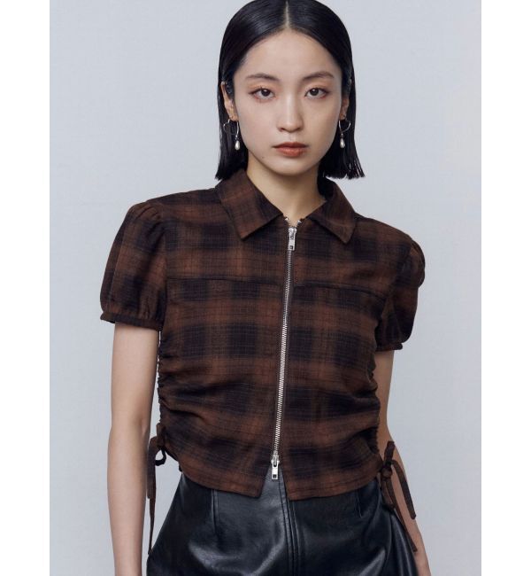 EMODA「ストリングリボンジップシャツトップ」|Tシャツ・カットソー|