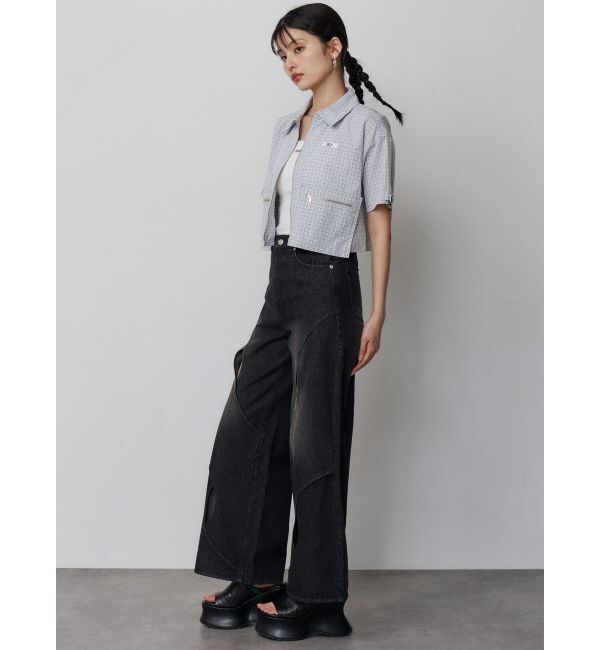 MURUA「【セットアップ対応】ZIPハーフスリーブシャツ」|シャツ・ブラウス|