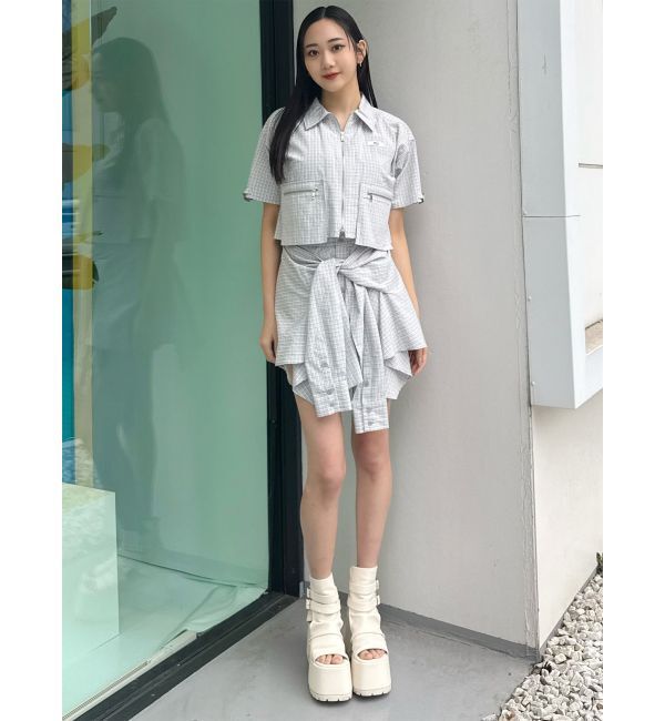 MURUA「【セットアップ対応】ZIPハーフスリーブシャツ」|シャツ・ブラウス|