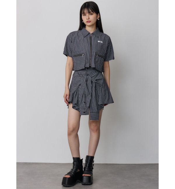 MURUA「【セットアップ対応】ZIPハーフスリーブシャツ」|シャツ・ブラウス|