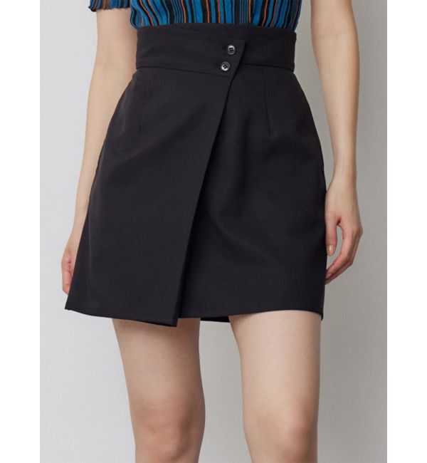 MURUA「【セットアップ対応】ラップライクミニスカート」|スカート|ブラック