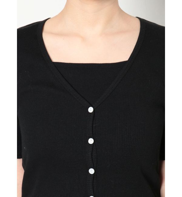 Ungrid「オーガニックコットンテレコハーフスリーブカーデ」|カーディガン|