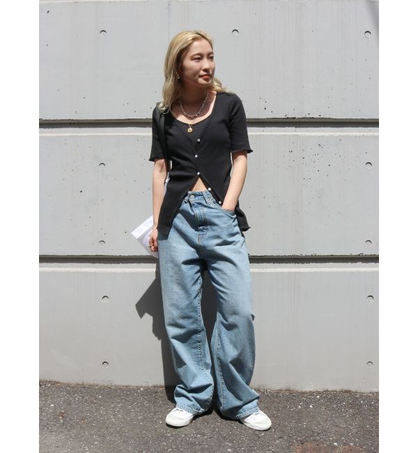 Ungrid「オーガニックコットンテレコハーフスリーブカーデ」|カーディガン|