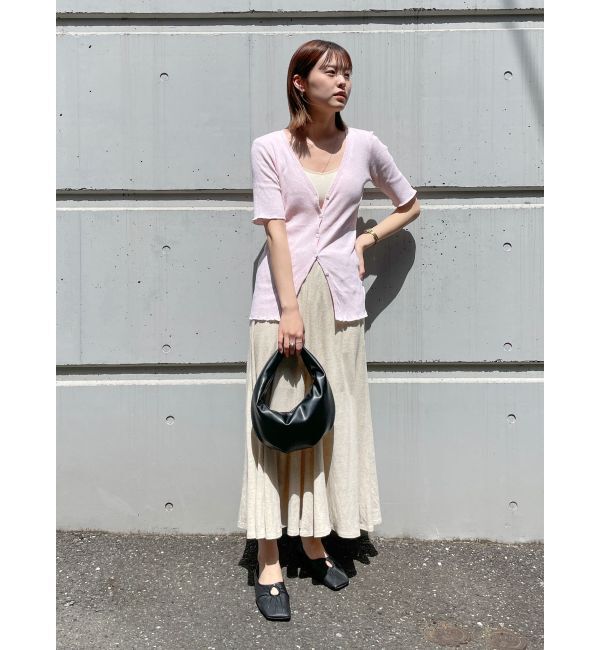 Ungrid「オーガニックコットンテレコハーフスリーブカーデ」|カーディガン|