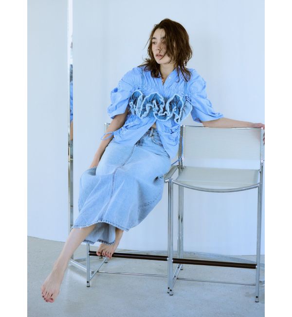 Ungrid「ポケットリメイクデニムロングスカート」|スカート|