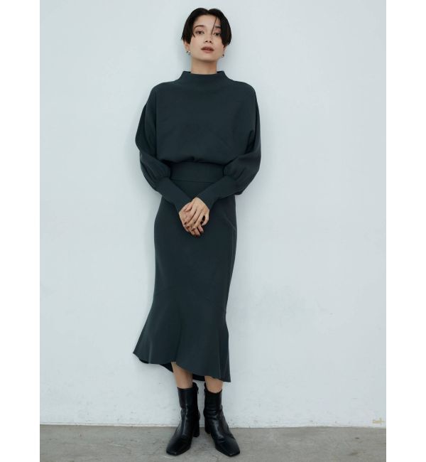 LAGUNAMOON「アシンメトリーヘムニットスカート」|スカート|