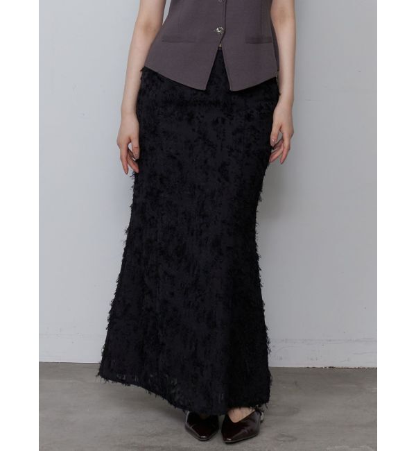 LAGUNAMOON「カットジャガードナロースカート」|スカート|ブラック