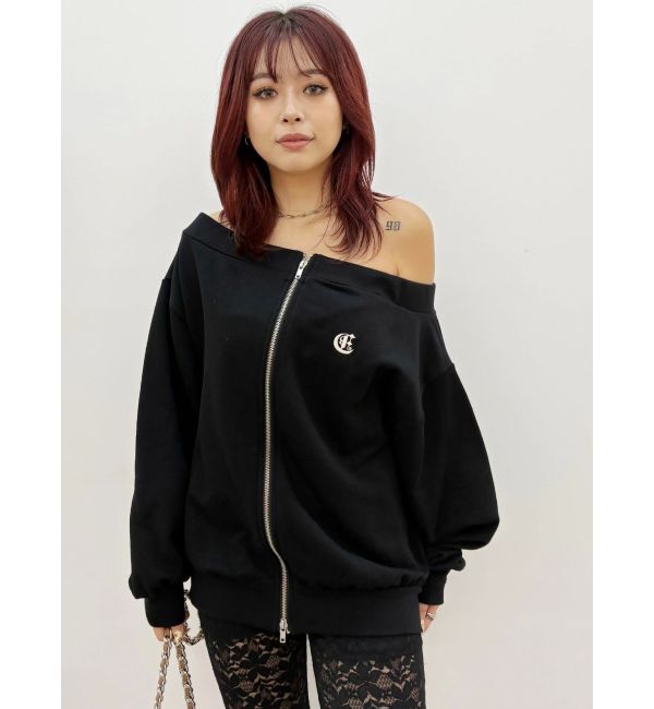 EVRIS「ジップアップオフショルトップス【セットアップ着用可能】」|パーカー|