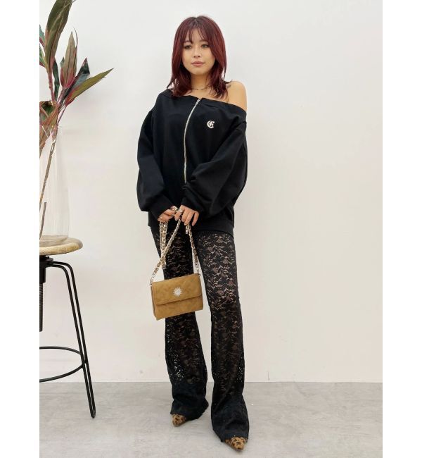 EVRIS「ジップアップオフショルトップス【セットアップ着用可能】」|パーカー|