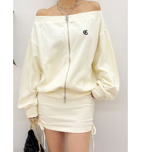 EVRIS「ジップアップオフショルトップス【セットアップ着用可能】」|パーカー|