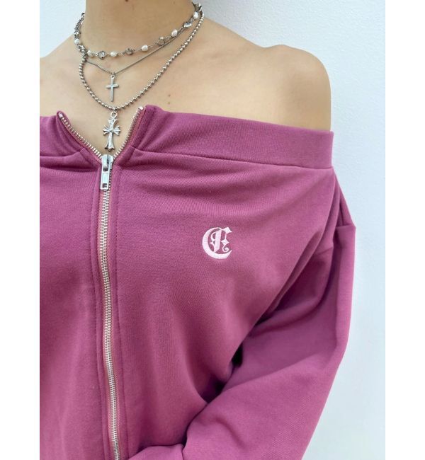 EVRIS「ジップアップオフショルトップス【セットアップ着用可能】」|パーカー|