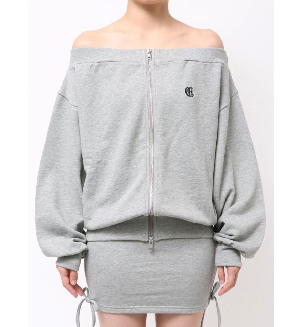 EVRIS「ジップアップオフショルトップス【セットアップ着用可能】」|パーカー|