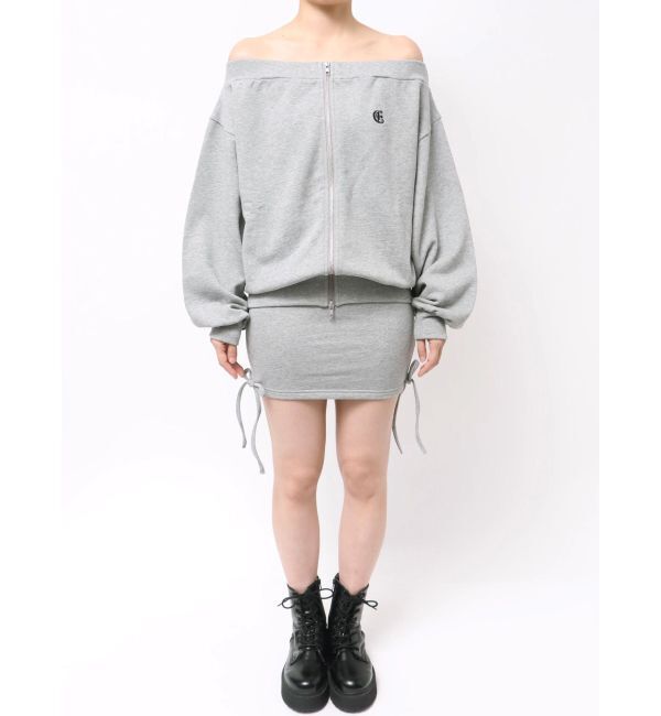 EVRIS「ジップアップオフショルトップス【セットアップ着用可能】」|パーカー|