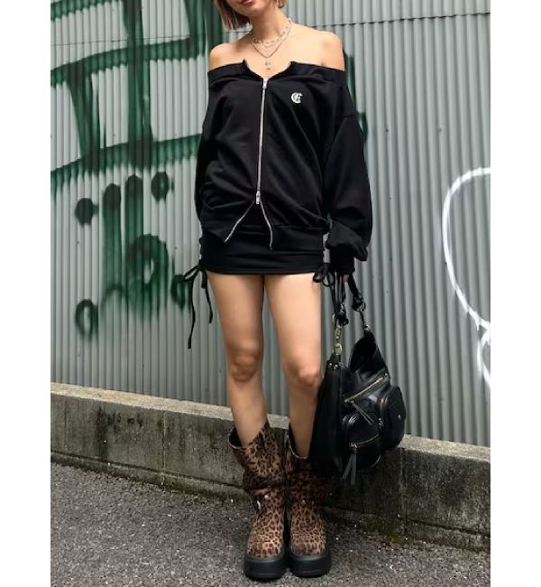 EVRIS「ジップアップオフショルトップス【セットアップ着用可能】」|パーカー|