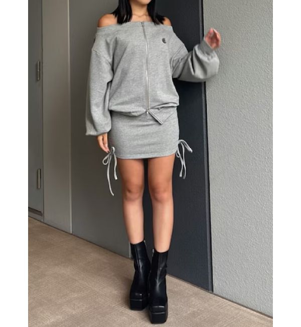 EVRIS「ジップアップオフショルトップス【セットアップ着用可能】」|パーカー|