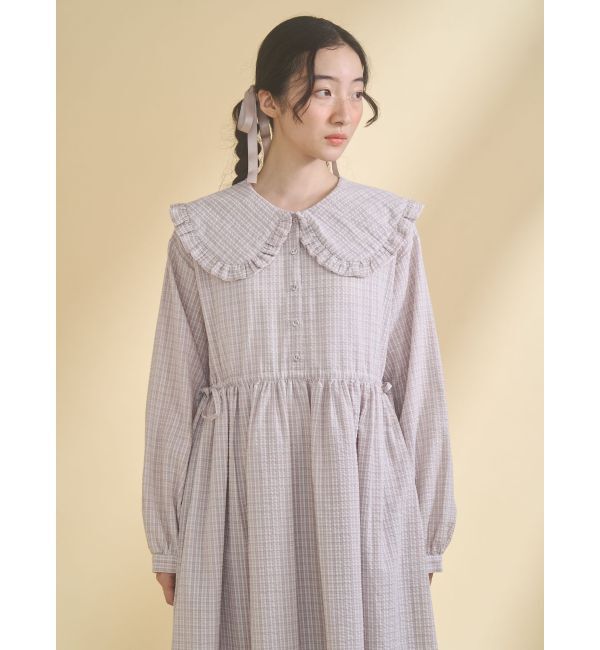 merry jenny「チェックフリルカラーワンピース」|ワンピース|