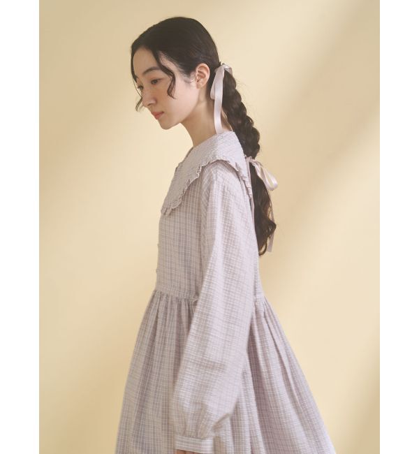merry jenny「チェックフリルカラーワンピース」|ワンピース|