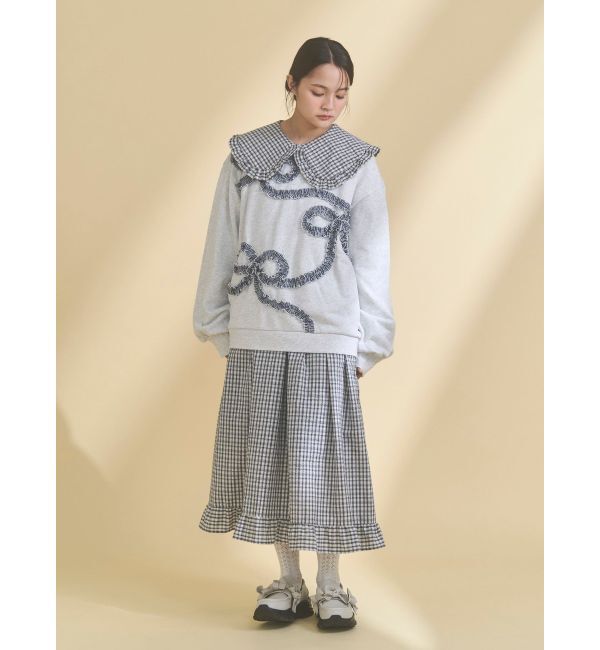 merry jenny「チェックフリルカラーワンピース」|ワンピース|