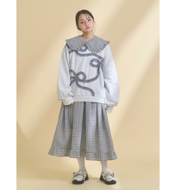 merry jenny「チェックフリルカラーワンピース」|ワンピース|