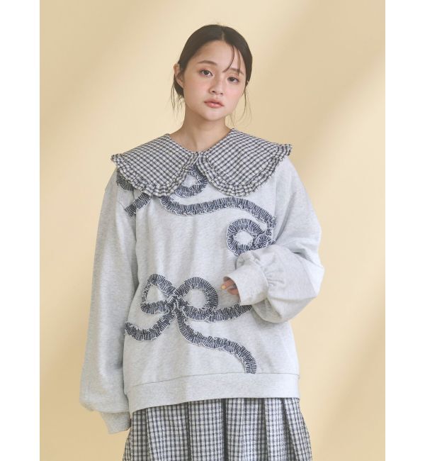 merry jenny「チェックフリルカラーワンピース」|ワンピース|